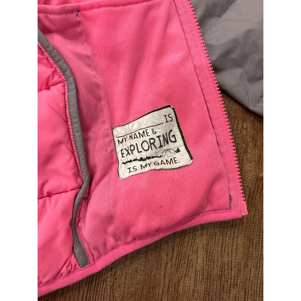 The North Face Down 550 girls gray pink jacket L 14